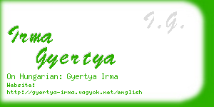 irma gyertya business card